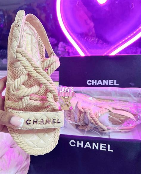 chanel rope shoes|Chanel wedge sandals 2022.